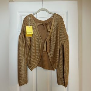 Kika Vargas for target gold sweater with tie back